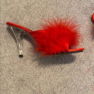 Sexy Red Feather Heels